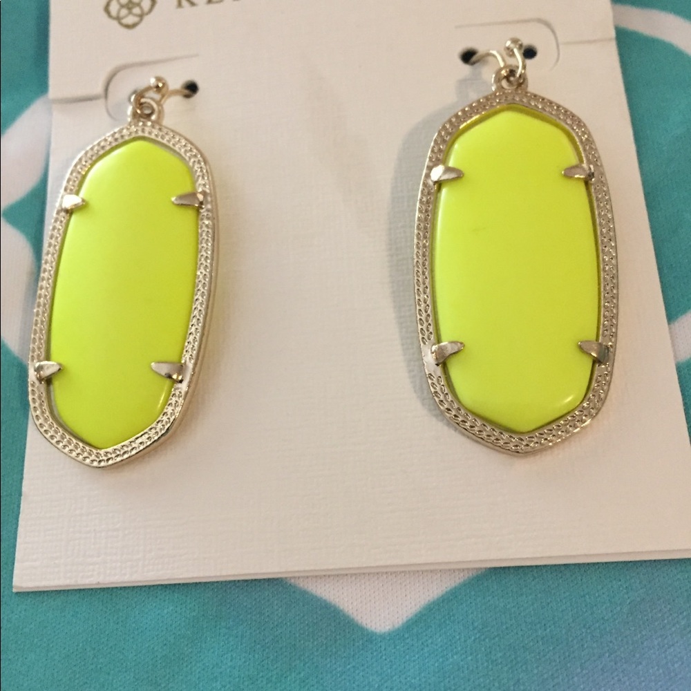 Kendra Scott Neon Yellow Elle Earrings - Picture 2 of 6